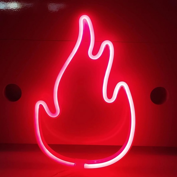 Neon-skilt, USB eller 3-AA batteridrevet neonlys, LED-lys borddekorasjon, jenters soveromsveggdekor, bursdagsgave til barn (rød)
