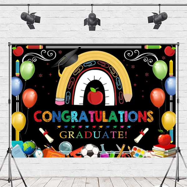 Onnittelut valmistujaisista Taustakuva Valokuvaus Onnittelut Onnittelut Grad Luokka Prom Juhlatarvikkeet Koristeet Banner Tausta,7x5ft