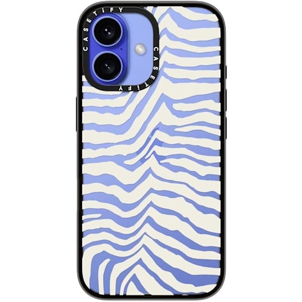 Kompakt iPhone 16 Pro Max Deksel [Lettvekt / 1,2 m 2X Militær Grad Fallbeskyttelse/Slank] - Kirsebær - Klar Svart Zebra Stripe iPhone 16