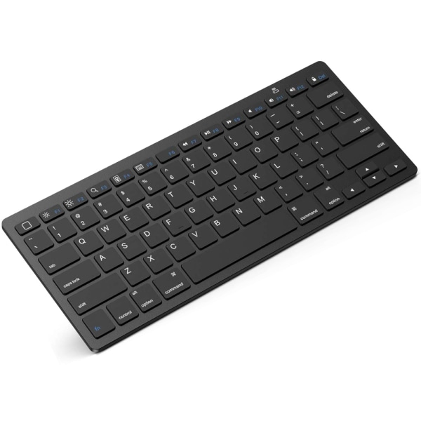 Slim Wireless Keyboard, 2.4 GHz 78 Keys Mini Wireless Keyboard with USB Receiver-black