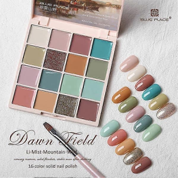 16 farver professionel creme gel solid neglelak neglekunst palet salon DIY sæt