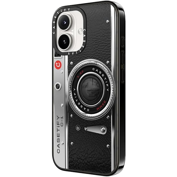 Kompakt iPhone 16 Pro Max Deksel [Lettvekt / 1,2 m 2X Militær Grad Fallbeskyttelse/Slank] - Kirsebær - Klar Svart Camera Case - Classic iPhone 16
