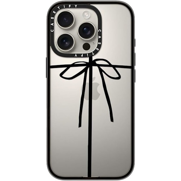 Kompakt iPhone 16 Pro Max Deksel [Lettvekt / 1,2 m 2X Militær Grad Fallbeskyttelse/Slank] - Kirsebær - Klar Svart Wrapped in a Bow iPhone 16 Pro