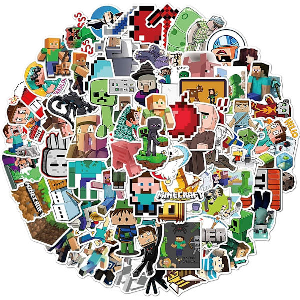 Minecraft Stickers Decals 100 Pak Videospiltema Funny Stickers til Minecraft Elskere Bedste Gave