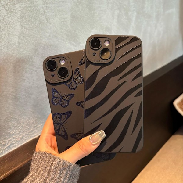iPhone 16 Pro Max Skal 6,9 tum 2024, Estetisk Hjärtan Print iPhone 16 Pro Max Skal för Kvinnor Flickor Män, Silikon Skyddande Telefonfodral för iPhone Zebra Stripe iPhone 15 Plus