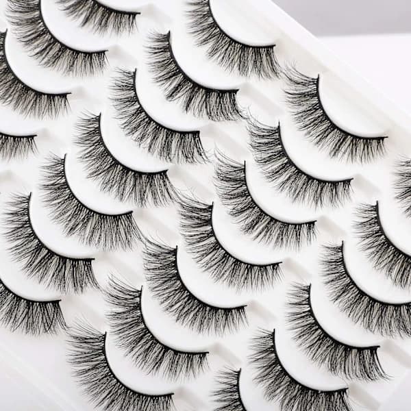 Eyelashes False Eyelashes Cat Eye Natural Faux Mink Lashes 14 Pairs Pack Light Volume Short False Eyelashes Multipack