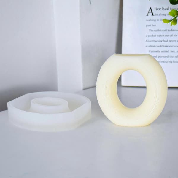 Fondant Godteri Silikonform Ringformet med Striper for Sukkerkunst Såpe Stearinlys Bryllups- / Bursdagskakedekorasjon
