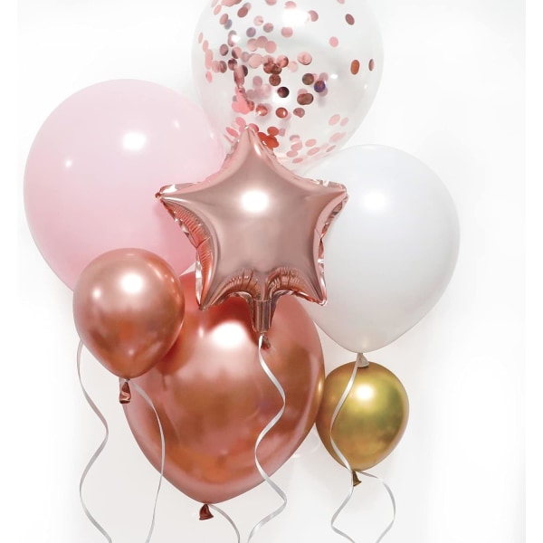 140 stk. Rose Gold Ballongbue Girlandersett med Rosa Gull Hvite Ballonger til Graduering Bursdagsfest Baby Shower Bryllupsdekorasjoner