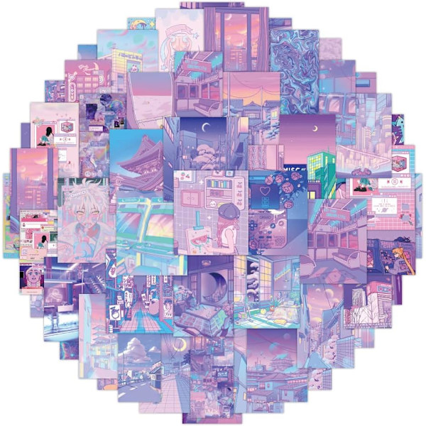 50 kappaletta purppuraa tyttö sydän tarroja vesipulloille kannettavalle puhelimelle tietokoneelle kitaralle rullalaudalle kawaii esteettinen tarra vedenpitävä esteettinen trendikäs tarra