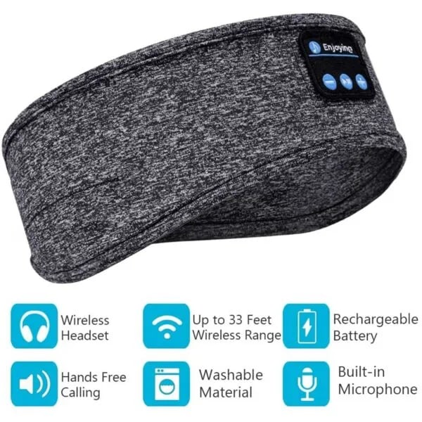 Sov-hörlurar - pannband och ögonmask med Bluetooth-hörlurar grå gray