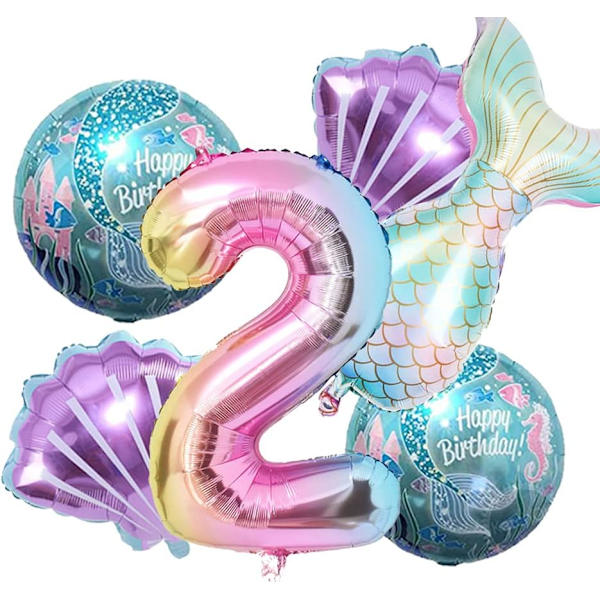 Sjöjungfru födelsedag dekoration sjöjungfru ballonger kit hav ballong sjöjungfru folie ballong sjöjungfru svans ballonger för flickor sjöjungfru fest