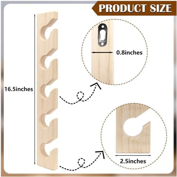 2 Pcs Wall Mounted Wooden Hat Racks for Baseball Caps, Wall Organizer, Vertical Hat Holder, Wardrobe PZCC