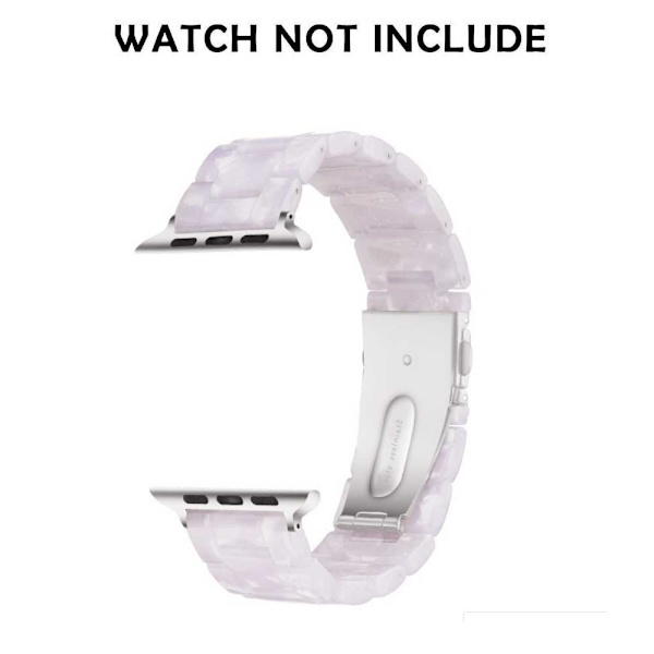 Yhteensopiva Apple Watch -rannekkeiden kanssa 38-40mm/42-44mm Sarja 5/4/3/2/1, Ohut hartsiranneke -42-44mm-flash valkoinen