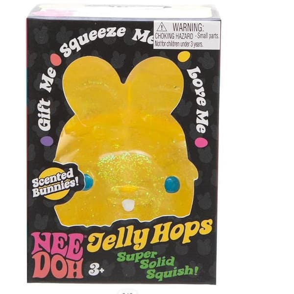 NeeDoh Jelly Hops Glitter Bunny Squeeze Toy - Gul