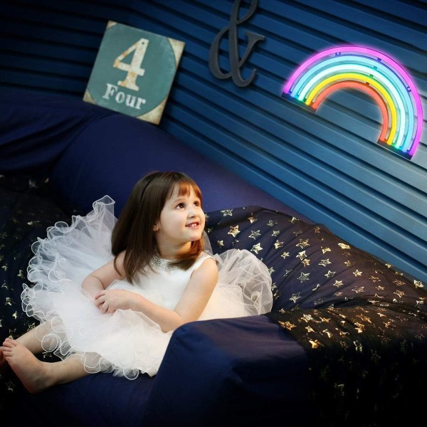 Neon Rainbow Light, Led Rainbow Neon Light för väggdekor,  för sovrum, söt färgglad Rainbow Led-skylt för flickrum, sovsal, fest, bröllop