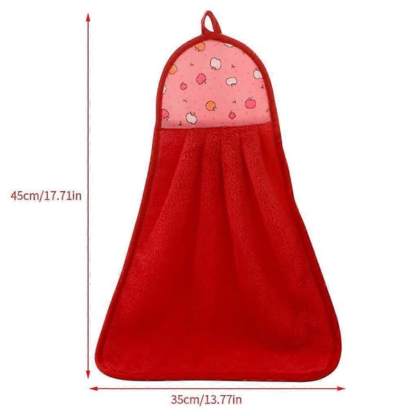 3-pack korallfleece handdukar hängande kökshandduk handduk badrumshandduk (röd)