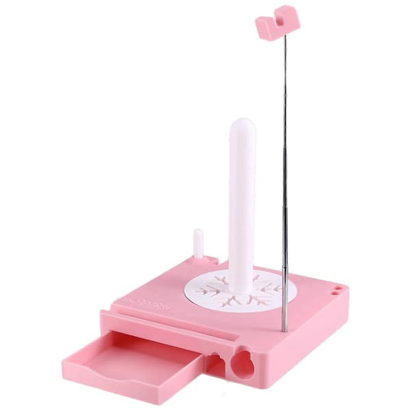 Hekle-caddy, garnholder for hekling, multifunksjonell garnspoleboks, avtakbar heklegarnholder, garnspinner rosa Pink