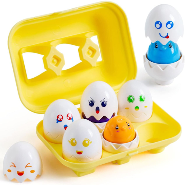 Læring leker for 1 2 3 år gammel jente gutt gaver, pedagogiske Montessori farge form sortering leker for småbarn 1-3 år gammel, matchende egg baby leker