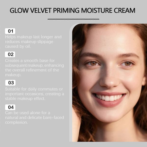 Glow-Velvet Primer - Poreutjevnende, Hydrerende Sminkebase for Glødende, Feilfri Hud 2pcs