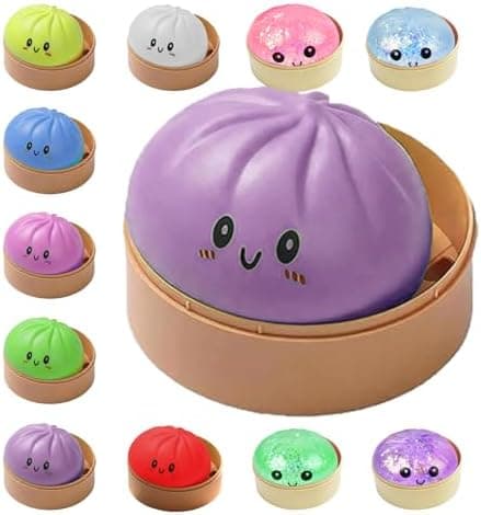 Dumplings Squishy Mystery Mini Dumplings Squishy Stressbolde Fidget Sensorisk Legetøj Blød Klemme Dekompression Dej (Lilla-A) Purple