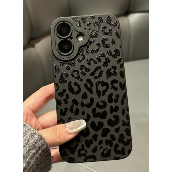iPhone 16 Pro Max Skal 6,9 tum 2024, Estetisk Hjärtan Print iPhone 16 Pro Max Skal för Kvinnor Flickor Män, Silikon Skyddande Telefonfodral för iPhone Leopard Print iPhone 16 Plus