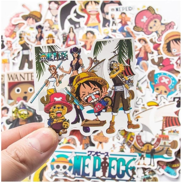 Anime One Piece Luffy Stickers - Perfekt til Notesbog, Motorcykel, Skateboard, Computer, Mobiltelefon - Tegneserieinspirerede Dekaler 100 stk.