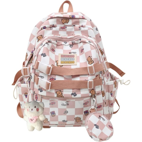 Kawaii Ryggsäck för skolan, Ryggsäckar för flickor och Ryggsäckar för flickor 10-12 Japanska skolväskor bokväskor för flickor 8-12 (rosa)
