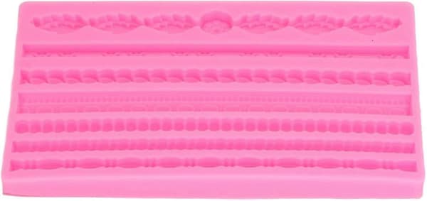 25-26 3D Pärlstickad Rep Fondant Silikonform för Kakor Geléer Bröd Desserter