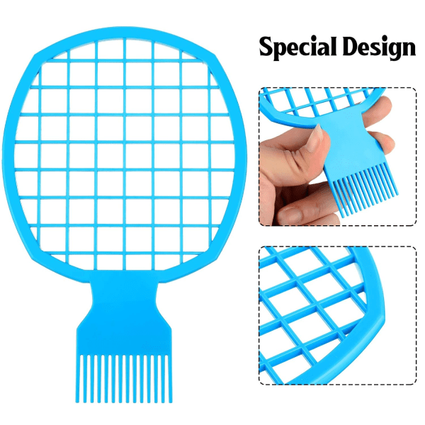 2 stk. Twist Comb Curl Comb Twist Brush Afro Curl Comb Twist Hair Coils Comb Tool til Naturligt Hår (Blå)