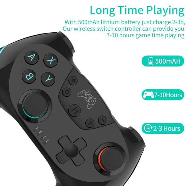Fjernbetjening Gamepad Joystick, Trådløs Switch Controller kompatibel med Switch-blå rød