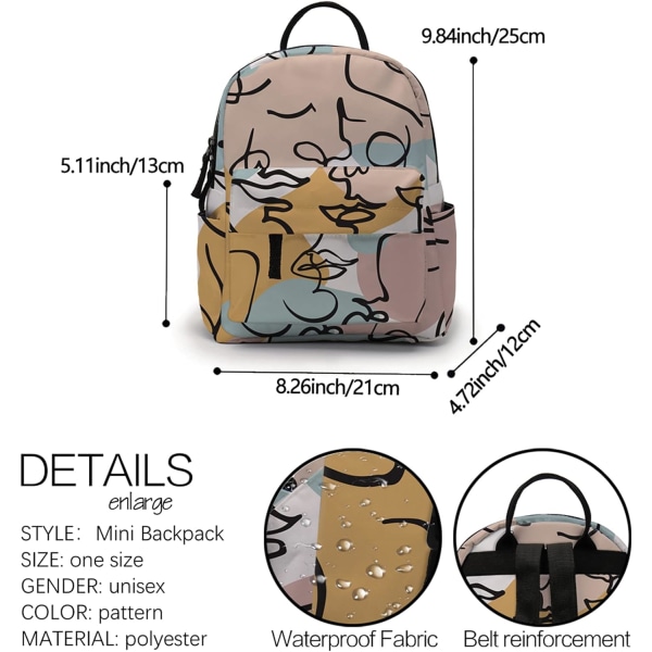 Mini Ryggsekk for Jenter, Søt Liten 3D Trykt Boksekk Holdbar Vanntett Polyester Veske Kavaii Vesker for Kvinner, Tenåringer, Barn, Småbarn