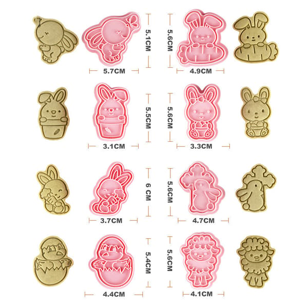 3D Easter Cookie Molds Reusable DIY Fondant Cake Candy Biscuit Cutter Practical Kitchen Baking Gadget