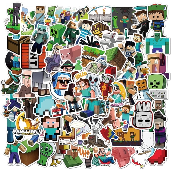 Minecraft Klistremerker Dekaler 100 Pakke Videospilltema Morsomme Klistremerker for Minecraft Elskere Beste Gave