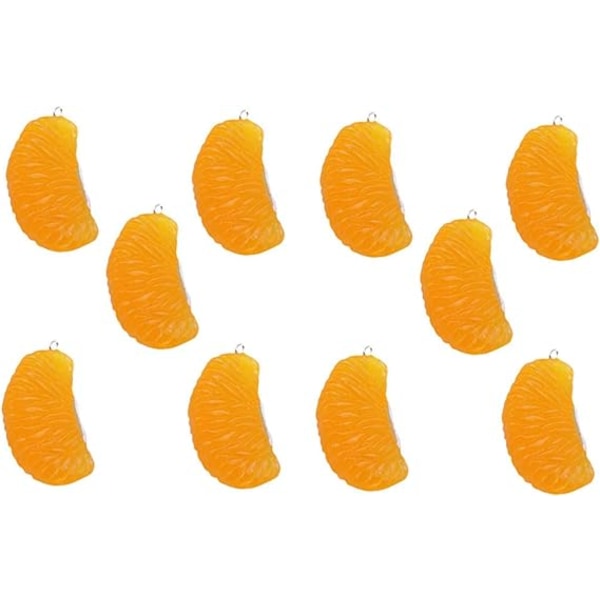 10st Orange Bit Hänge Orange Tillbehör Orange Smycken Retro Nyckelring Frukt Smycken Pärlor Naturtrogna Frukt Modell Armband DIY Bag Hängen Harts