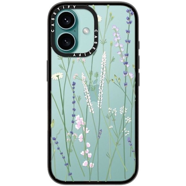 Kompakt iPhone 16 Pro Max Deksel [Lettvekt / 1,2 m 2X Militær Grad Fallbeskyttelse/Slank] - Kirsebær - Klar Svart Gigi Garden Florals iPhone 16