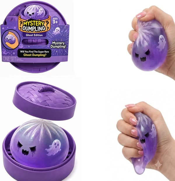 Mystisk Halloween Spøgelse Dumpling Squishy, Farverige Søde Bao Dumplings Klemmebolde Stresslindrende Sensorisk til Højtid (Spøgelse Dumpling)