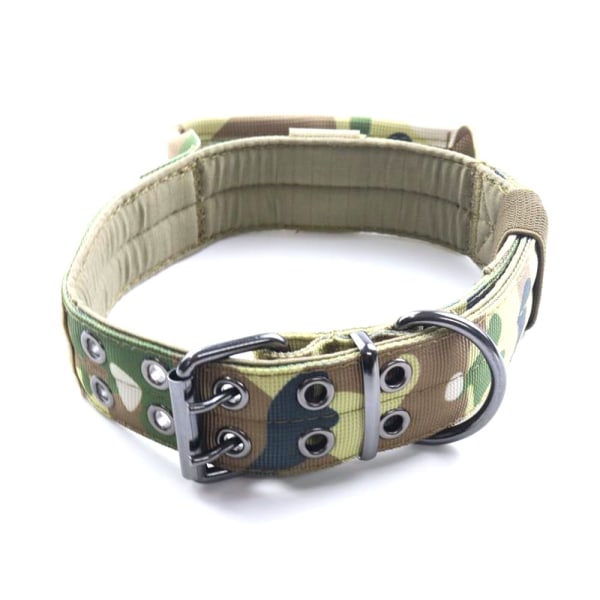Taktiskt Hundhalsband Nylon Justerbart Halsband Militär Hundhalsband Heavy Metal Spänne Handlearmy-Army Green-M