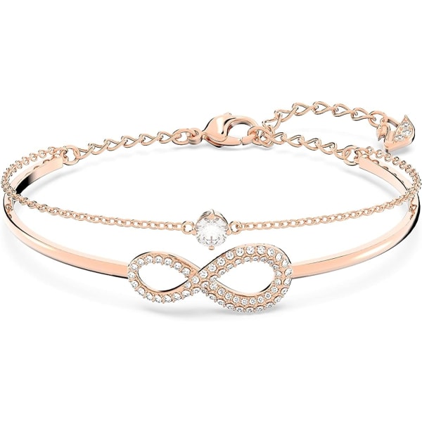 Infinity Twist Jewelry Collection, Bracelets & Necklaces, Rhodium & Rose Gold Tone Finish, Clear Crystals