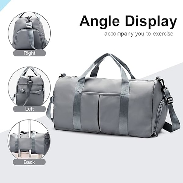 Reise Duffel Tote Bag, Vanntett Foldbar og Utvidbar Weekender Bag for Svømme Sports Gym Bag