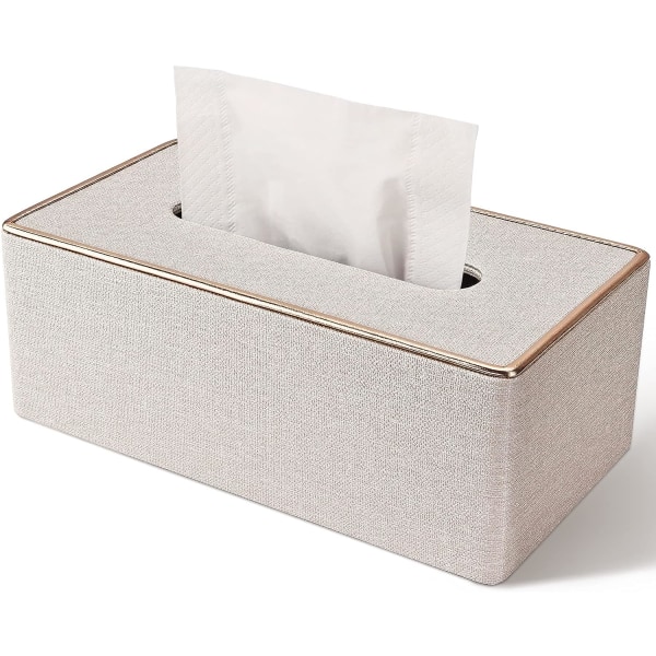 Tissue Box Cover, PU-läder Tissue Box-hållare, Rektangulära Tissue Box Covers för Kleenex, Servett, Rektangulär Tissue-hållare för badrum hemmakontor