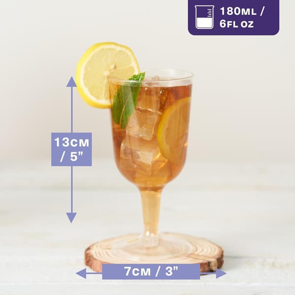 Matana - 48-pack multifunktionella klara vinglas i plast för bröllopsdag, trädgårdsgrillfest - 180 ml translucent 12-pack