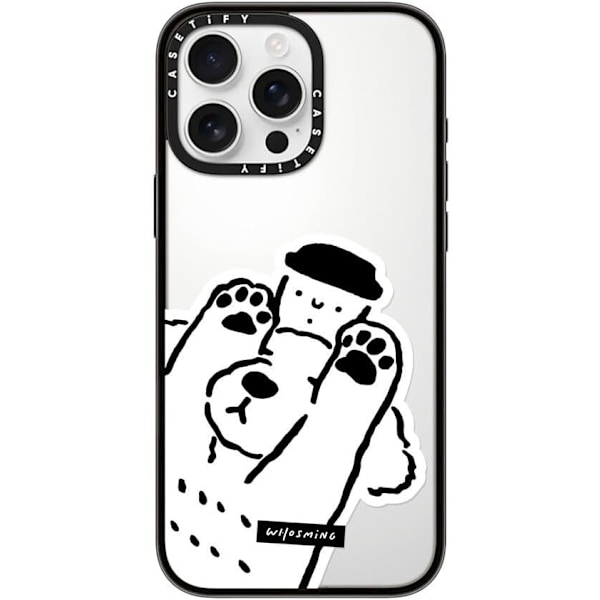 Kompakt iPhone 16 Pro Max Deksel [Lettvekt / 1,2 m 2X Militær Grad Fallbeskyttelse/Slank] - Kirsebær - Klar Svart Dog Loves Coffee iPhone 16 Pro Max