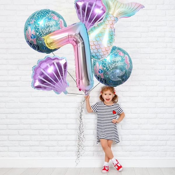 Sjöjungfru födelsedag dekoration sjöjungfru ballonger kit hav ballong sjöjungfru folie ballong sjöjungfru svans ballonger för flickor sjöjungfru fest