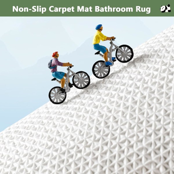 Tecknad badrumsgolvmatta för hushållsbruk, vattenabsorberande halkfri matta vid ingången till badrummet-Rund panda/16*24 in