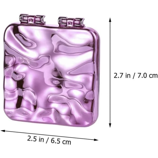 Liten speil, dobbelt sammenleggbare briller, mini håndholdt stativ, forgylt sminke speil. Kvinne - Lilla