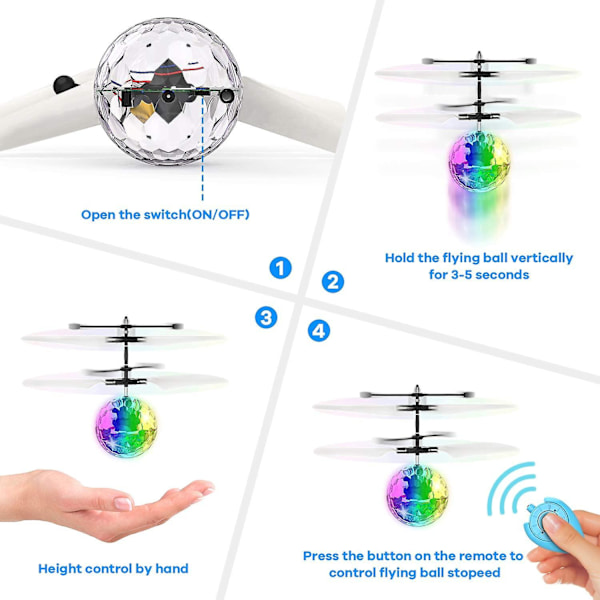 Flygande leksaksboll Infraröd induktion Rc Flygande leksak Inbyggd LED-ljus Disco