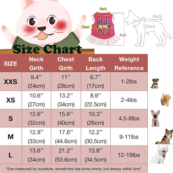 4 stycken hundklänning skjorta valp hundkläder för små hundar flicka söt hundklänning hund sommar kläder för hundar katter (rosa ängel, medium(8-11 lbs))