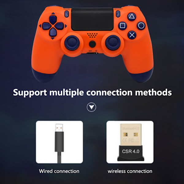 Trådløs Game Controller Controller Bluetooth Dual Head Gamepad Joystick Gamepad kompatibel med Game Console 4-orange