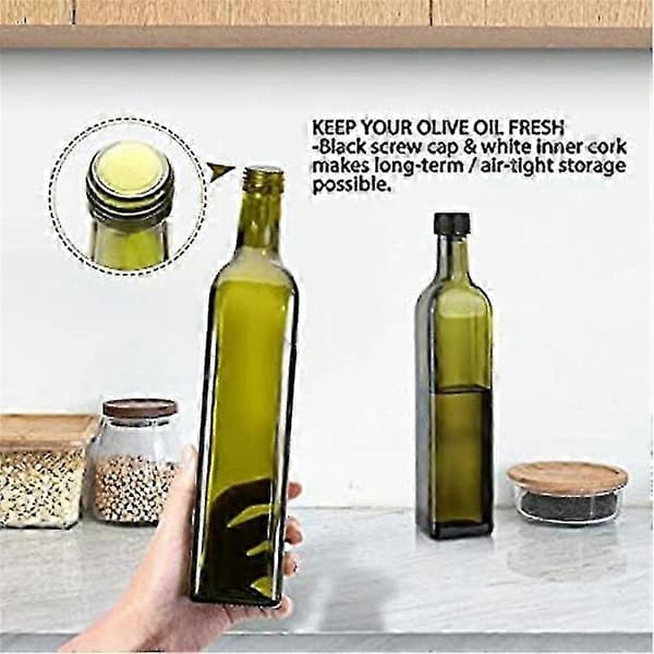 Olivoljeflaska i glas 500 ml med tratt