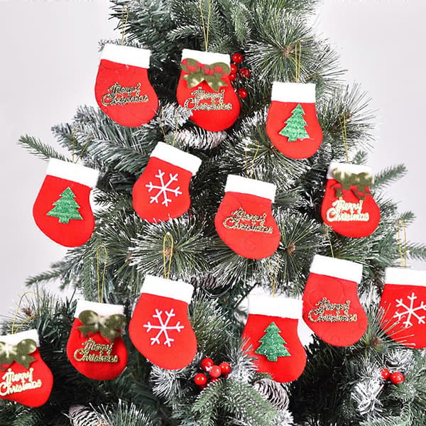 Mini julstrumpor 16 st/set Trädhängande prydnad Söt presentdekor för barnkalaspresent